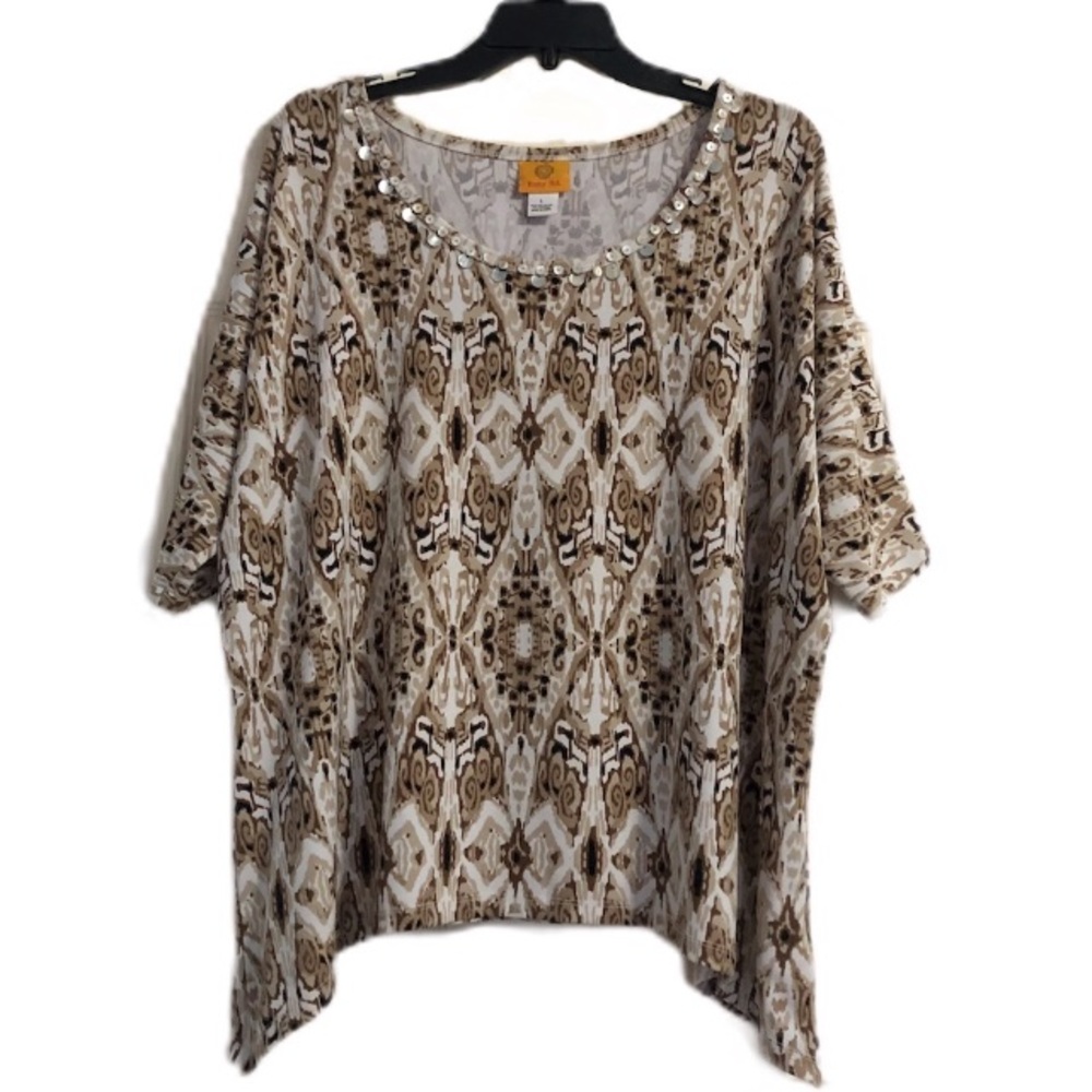 Ruby Road Tan Brown Women’s Shirt Size Large